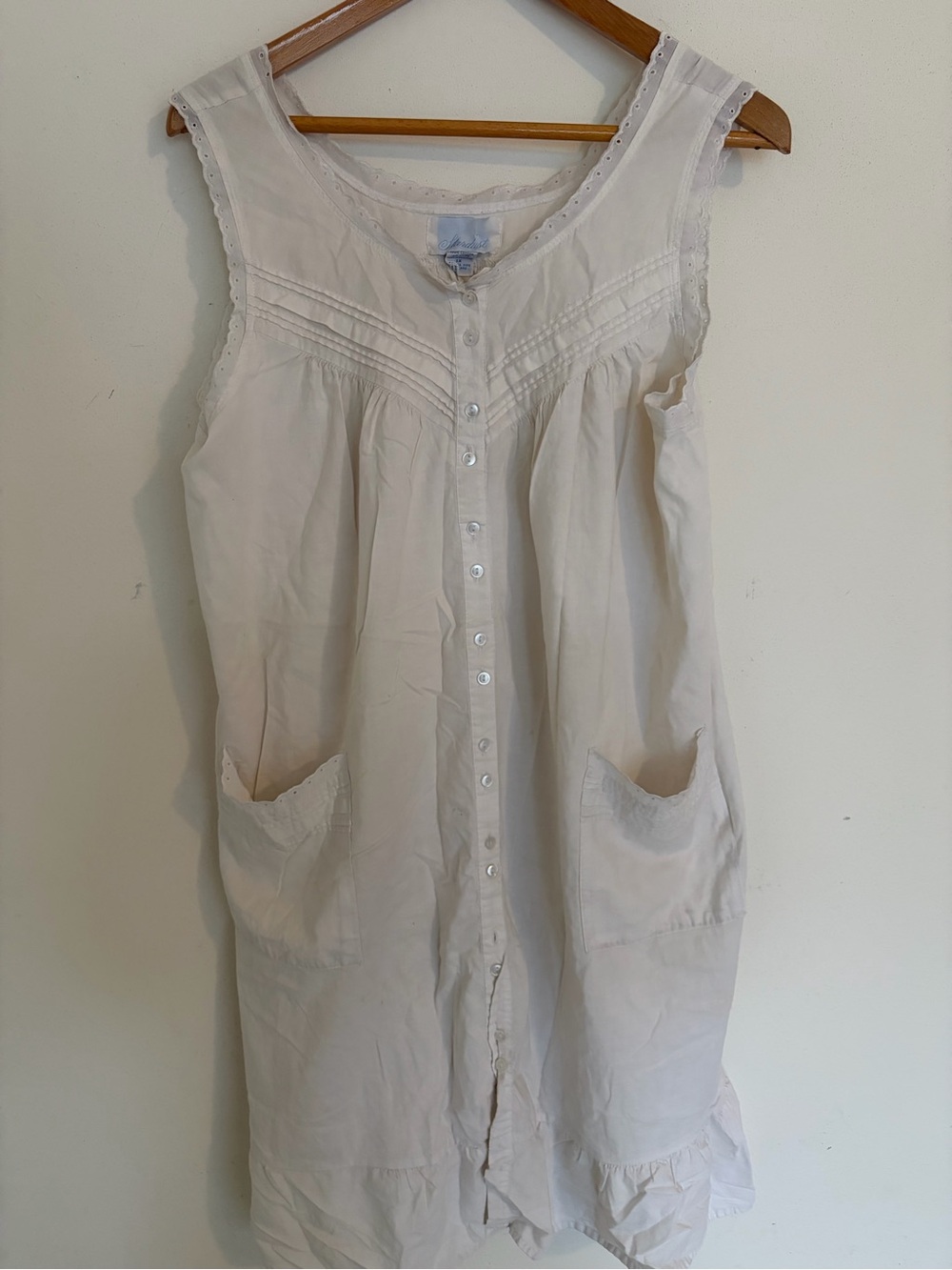 Lightweight White Button-Front Sleeveless Dress